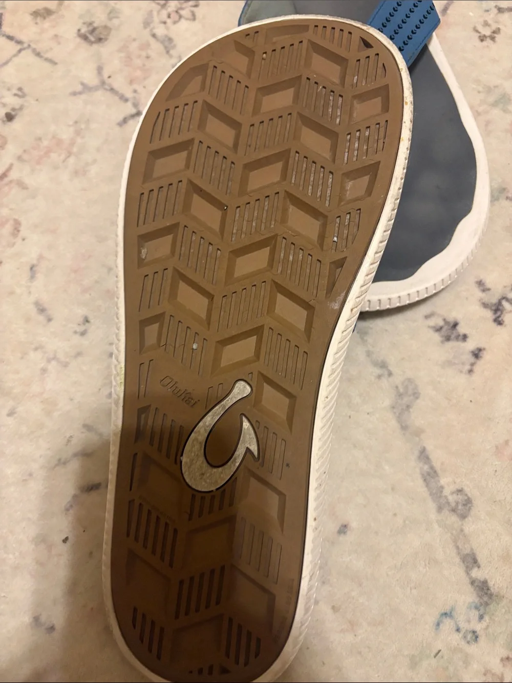Olukai Mens Ulele Flip Flops Sandals Size 11 Slip On Slate Blue & Charcoal